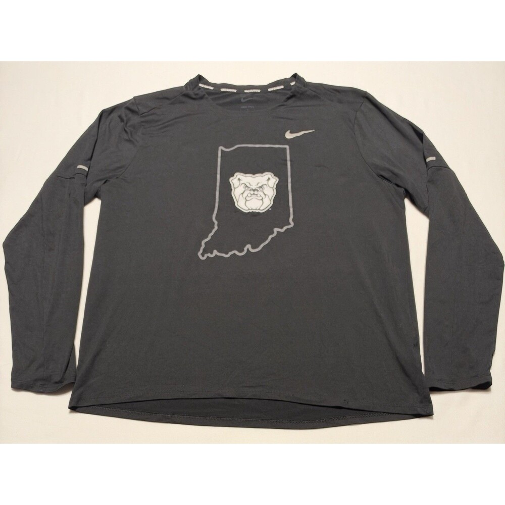 Butler Bulldogs Nike Running Long Sleeve Shirt Mens Dri Fit Indiana Logo *READ